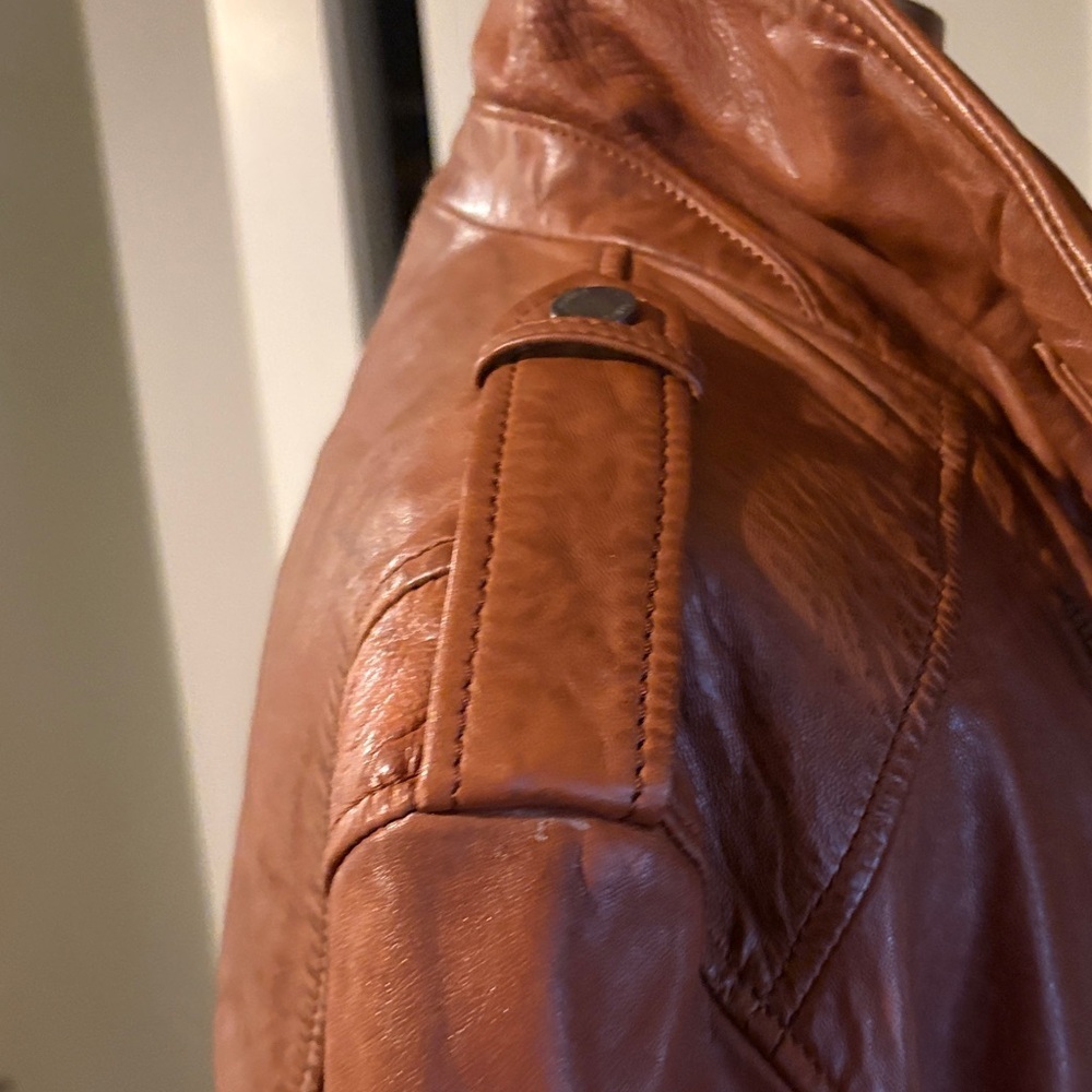 Mauritius men’s Malic cognac leather jacket. Sz XL but runs small. - Picture 6 of 12